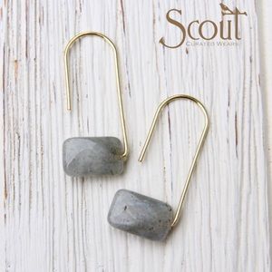 Scout Floating Stone Earrings- Labradorite/Gold